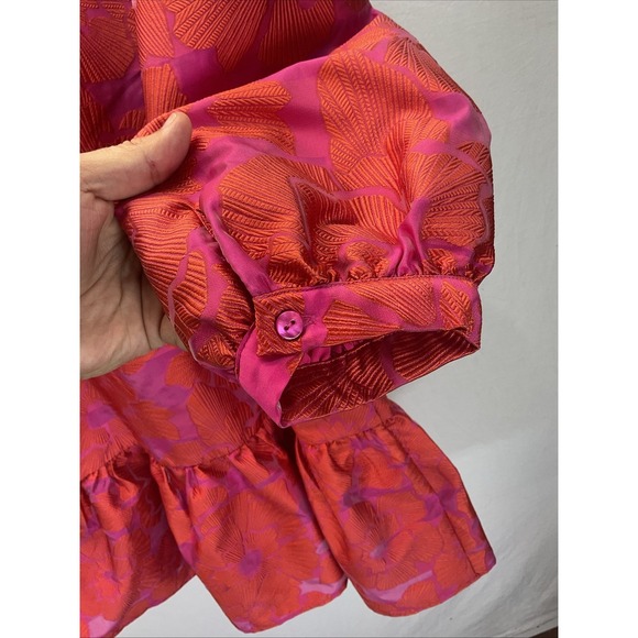 Tuckernuck Red Fil Coupe Palmerston Dress Sz L Spring Colorful Party Dressy - Picture 6 of 12